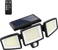 2500LM Ultra-Bright 3-Head Solar Security Light with Motion Sensor & Remote Control